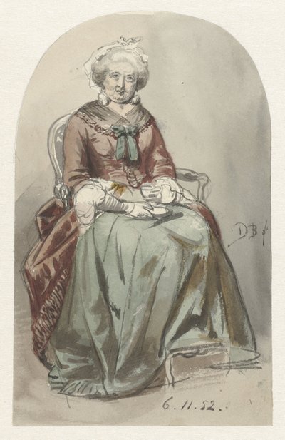 Zittende oude dame door David Bles