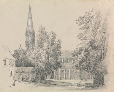 Een uitzicht op de kathedraal van Salisbury door David Charles Read