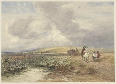 Landschap met reizigers door David Cox (I)