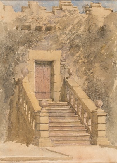 Deur bij Haddon Hall, ca. 1845 door David Cox