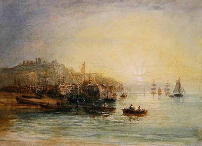 Vissersboten in Dover door David Cox