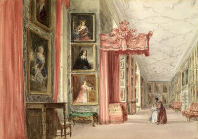 Interieur van de Lange Galerij, Hardwick Hall, Derbyshire door David Cox