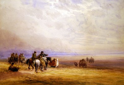 Voorbereiding om Lancaster Sands over te steken door David Cox