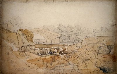 De brug bij Rhayader door David Cox
