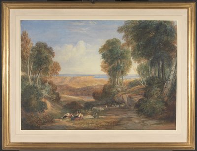 De kruising van de Severn en de Wye met Chepstow in de verte door David Cox