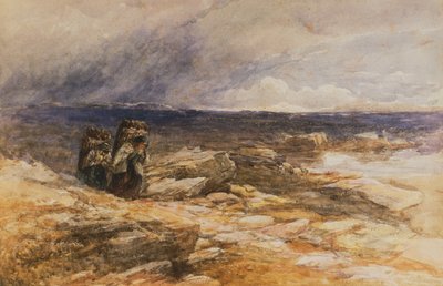 De Turfverzamelaars bij Bettws-Y-Coed, Noord-Wales door David Cox
