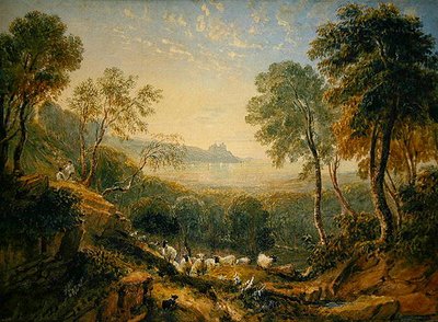 Uitzicht op Harlech Castle door David Cox