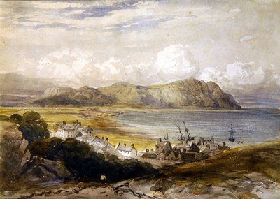 Uitzicht op een haven door David Cox