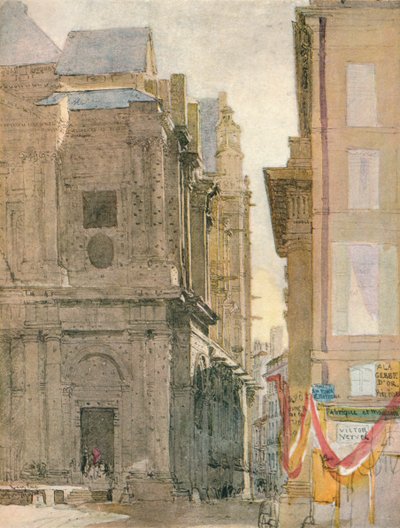 Kerk van St. Eustache, Parijs door David Cox the elder
