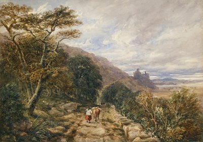 Landweg naar Kasteel Harlech door David Cox the elder