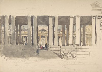 Greenwich Hospital recto, Studie van een Gebouw verso, ca. 1831 door David Cox the elder