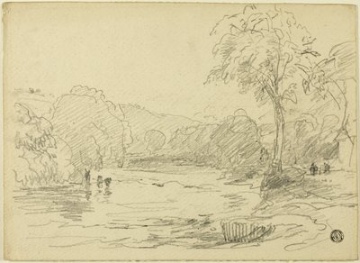 Rivier Scène door David Cox the elder
