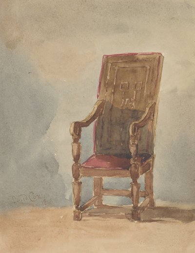 Studie van een antieke fauteuil, 1849 door David Cox the elder