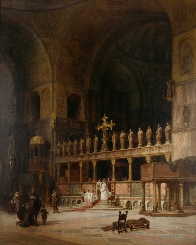 Interieur van de Basiliek van San Marco, Venetië door David Dalhoff Neal