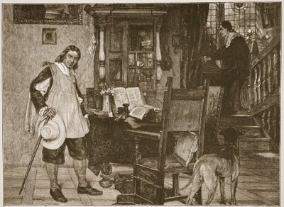 Mr. Oliver Cromwell bezoekt Mr. John Milton, illustratie uit 