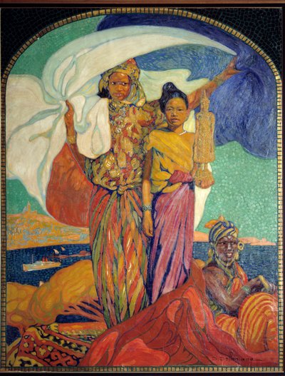 Kolonialisme: poster voor de nationale koloniale tentoonstelling in Marseille (poster door David Dellepiane, 1922) door David Dellepiane