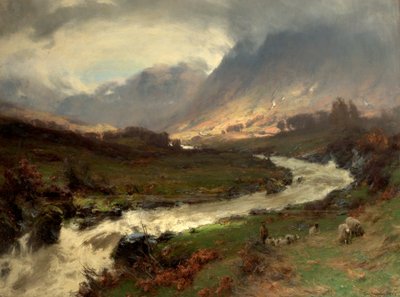 Een pauze in de storm, Glen Lyon, Perthshire, Schotland, 1891-92 door David Farquharson