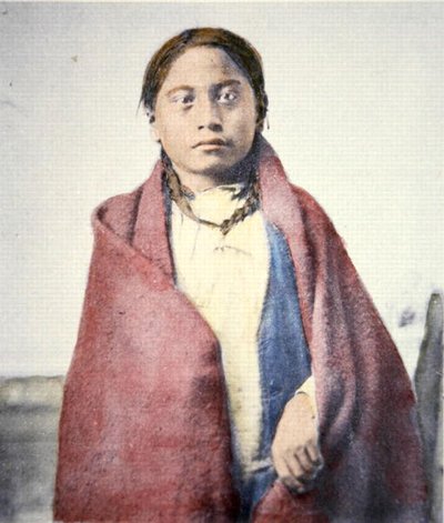 Crow Foot (overleden 1890) (gekleurde foto) door David Frances Barry