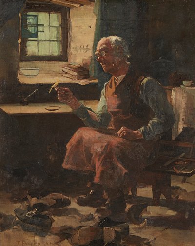 In de Werkplaats van de Schoenmaker door David Fulton