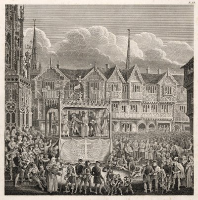 Voorstelling van een praalwagen tijdens de uitvoering door David Gee