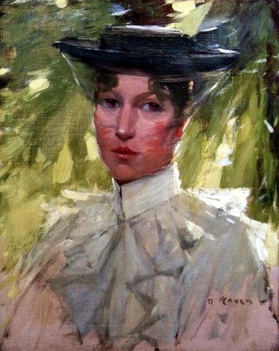 Portret van een jonge vrouw door David Gould