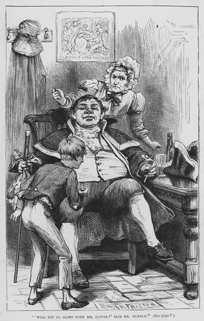 Illustratie voor Oliver Twist door Charles Dickens door David Henry Friston