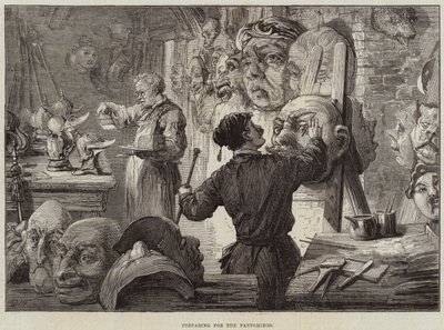 Voorbereidingen voor de pantomimes door David Henry Friston