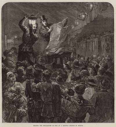 Het Voorlezen van de Oorlogsverklaring op een Treinstation in Frankrijk door David Henry Friston