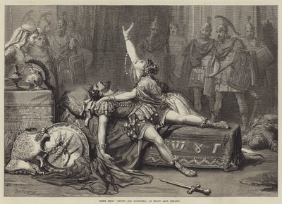 Scène uit Antony en Cleopatra, in het Drury Lane Theatre door David Henry Friston