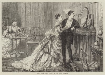 Scène uit Lady Flora, in het Court Theatre door David Henry Friston