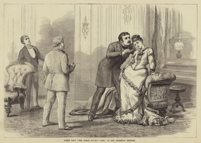 Scène uit De Grote Echtscheidingszaak, in het Criterion Theater door David Henry Friston