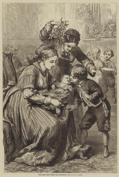 De eerste kus onder de maretak door David Henry Friston