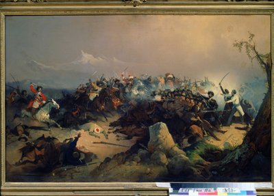Aanval door de Tsjerkessen op de Russische cavalerie op 24 mei 1846 door David Johann Friedrch Koenig