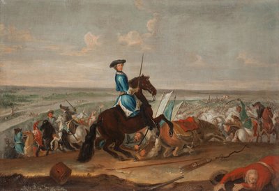Koning Karel XII bij de Slag om Narva op 19 november 1700 door David Krafft von