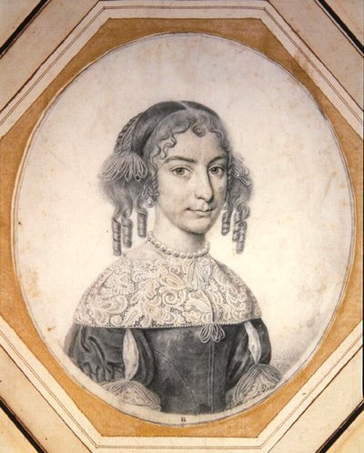Portret van een dame door David Loggan