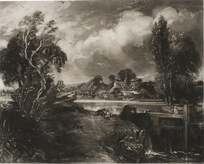Een sluis aan de Stour, Suffolk door David Lucas