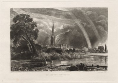 Kathedraal van Salisbury vanuit de Weiden (Kleine Plaat) door David Lucas