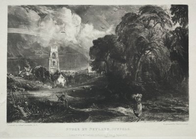 Verschillende onderwerpen van landschap, kenmerkend voor Engels landschap...Stoke by Neyland, Suffolk, 1830 door David Lucas