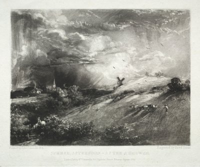 Verschillende onderwerpen van landschap, kenmerkend voor Engels landschap...Zomermiddag - na een bui door David Lucas