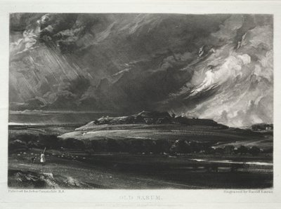 Verschillende onderwerpen van landschap, kenmerkend voor Engels landschap... Old Sarum, 1832 door David Lucas