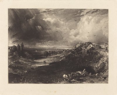 Een Heide door David Lucas after John Constable