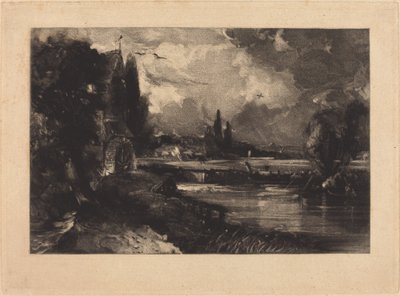 Molen bij Colchester door David Lucas after John Constable