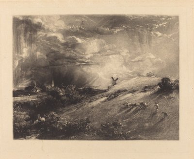 Zomermiddag, na een bui door David Lucas after John Constable