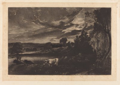 Zomeravond door David Lucas after John Constable