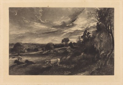 Zomeravond door David Lucas after John Constable