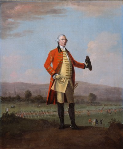 Sir Armine Wodehouse, MP, bij een review van zijn regiment nabij Norwich, circa 1759 door David Morier