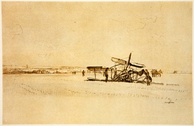 Een neergestort vliegtuig bij Albert, illustratie uit 