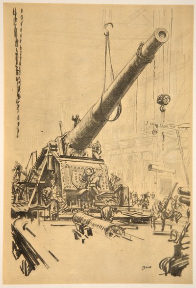 Een groot kanon monteren, illustratie uit 