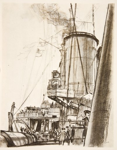 Op een slagschip: het achterdek, illustratie uit 