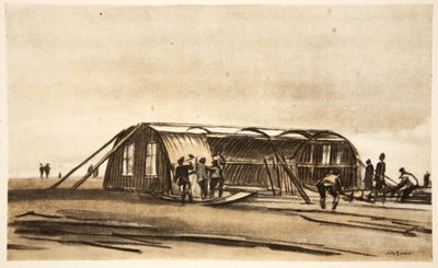 Aan de Somme: RFC-mannen bouwen hun winterhut, illustratie uit 